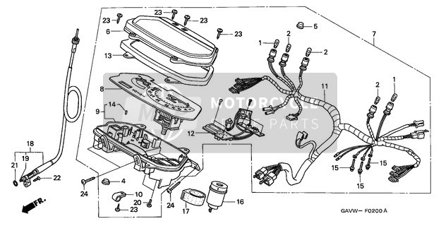 Honda SJ50 1997 Snelheidsmeter voor een 1997 Honda SJ50